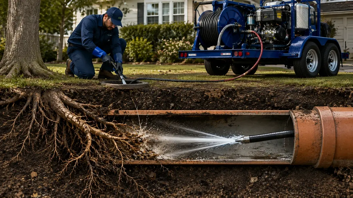 Tree Root Removal with Hydro Jetting in La Mirada